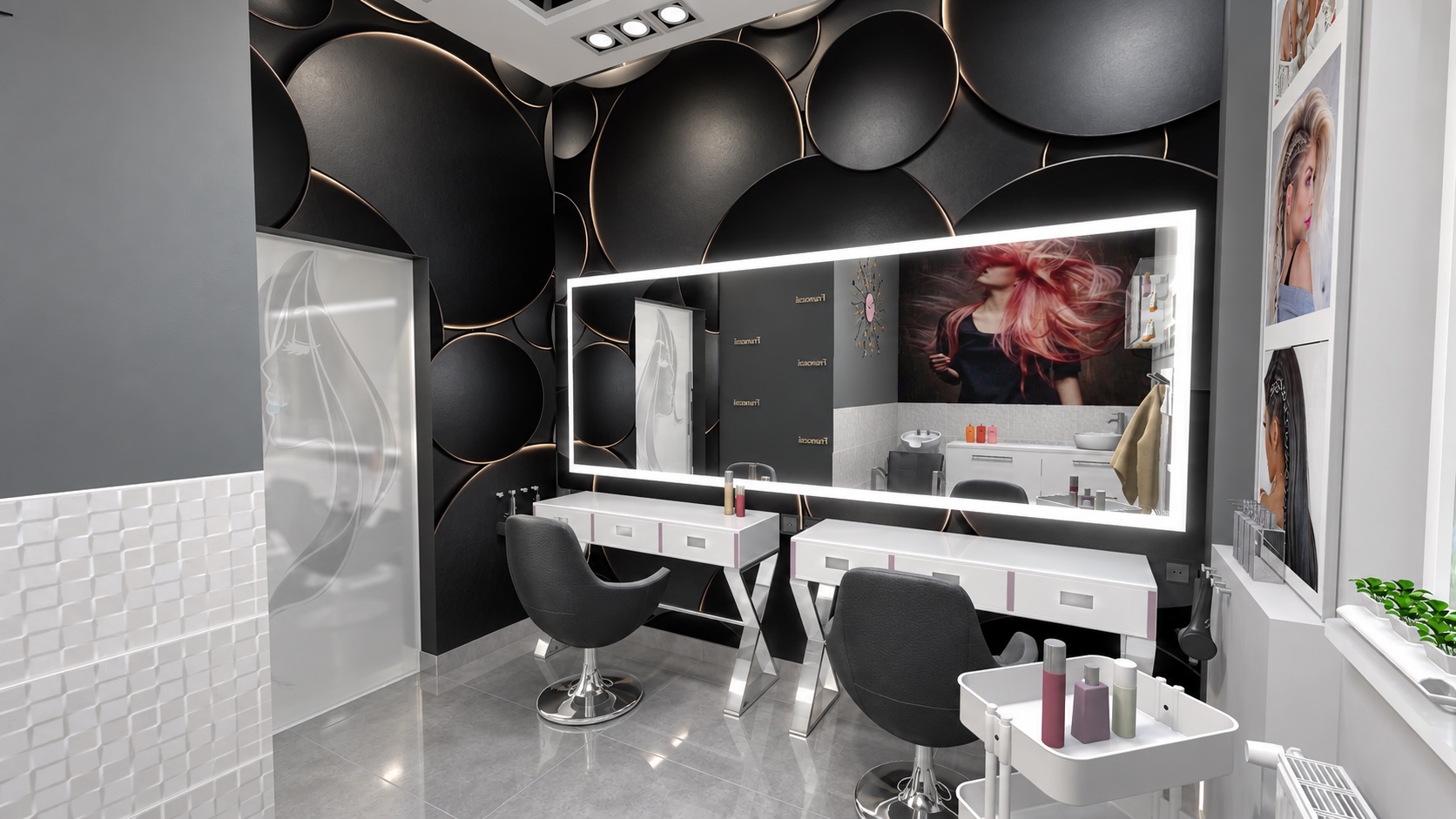 Salon fryzjerski we Wrocławiu — wizualizacja 1