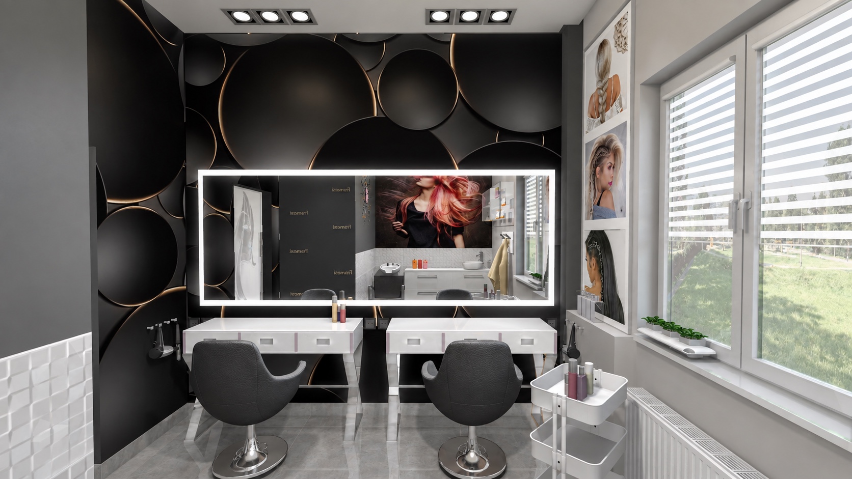 Salon fryzjerski we Wrocławiu — wizualizacja 2