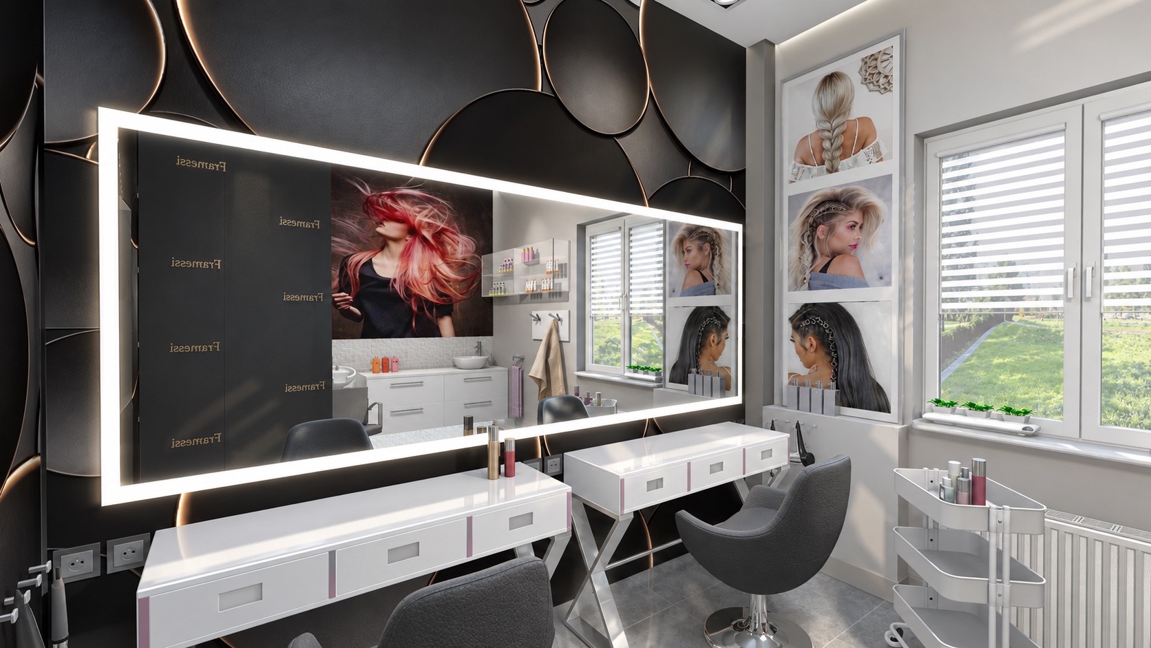 Salon fryzjerski we Wrocławiu — wizualizacja 3
