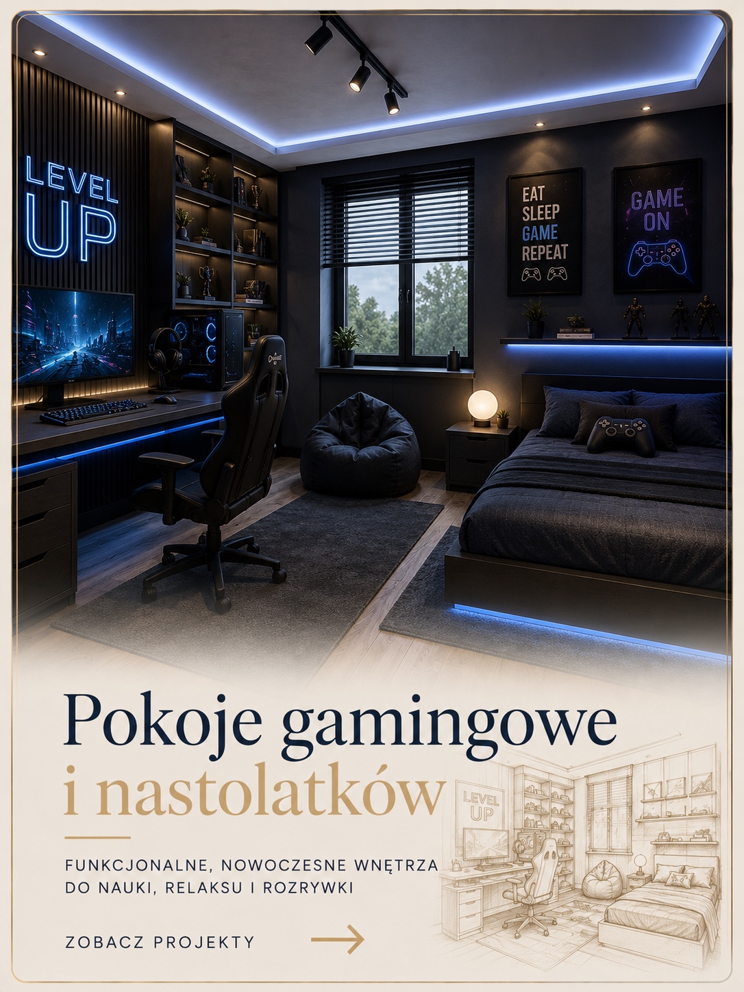 Projekt Q-artis — Pokoje gamingowe i nastolatków