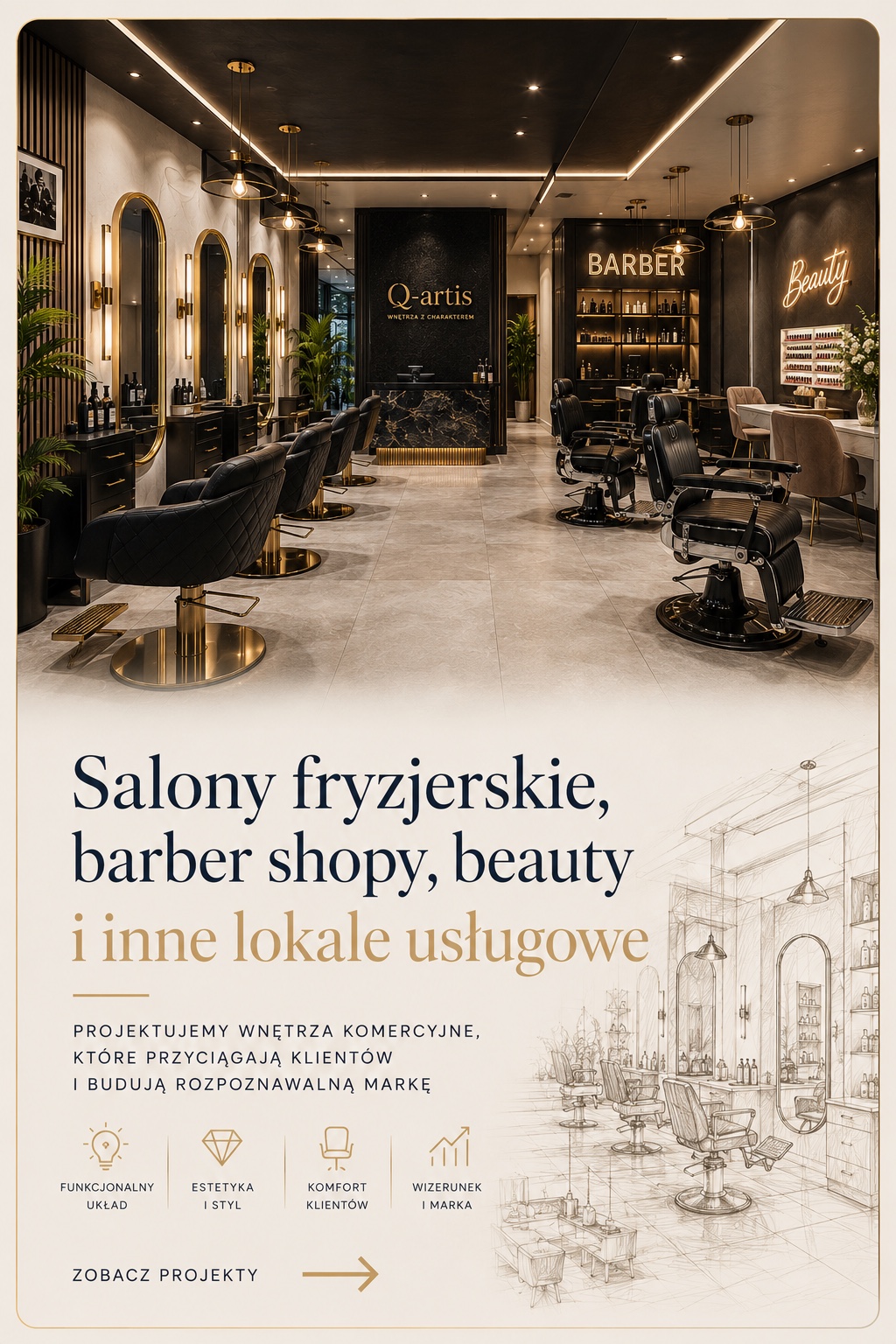 Projekt Q-artis — Salony fryzjerskie i lokale usługowe